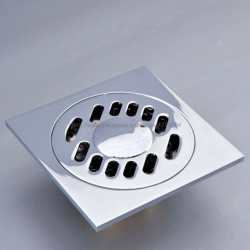 Scarichi 10X10 Cm Piazza Chrome Bagno Doccia Di Scarico Strainer Piano Di Copertura Balcone Deodorante Griglia Rifiuti Bagno Scarichi Nhr091