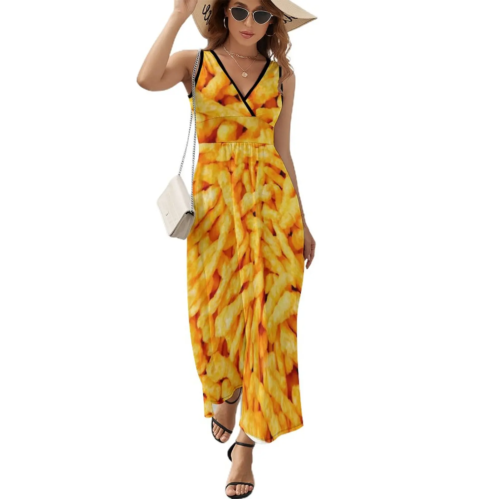 Abito Senza Maniche Con Stampa Cheetos Abiti Lunghi Velati Abito Da Donna