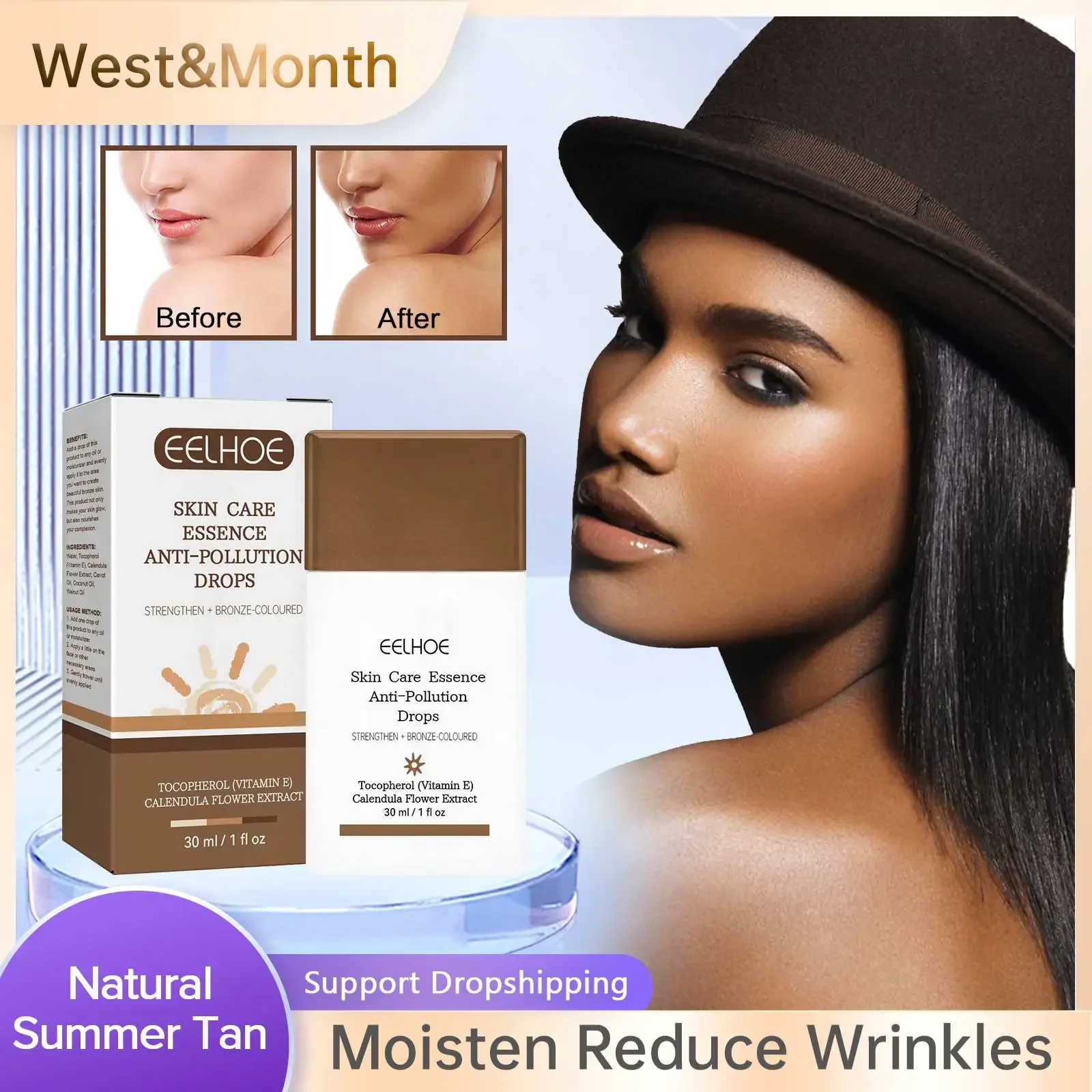 Shine Brown Crema Abbronzante Scottature Solari Riparazione Summer Beach Face Body Bronzer Lettini Intensive Nutriente Crema Abbronzante Solare Solida