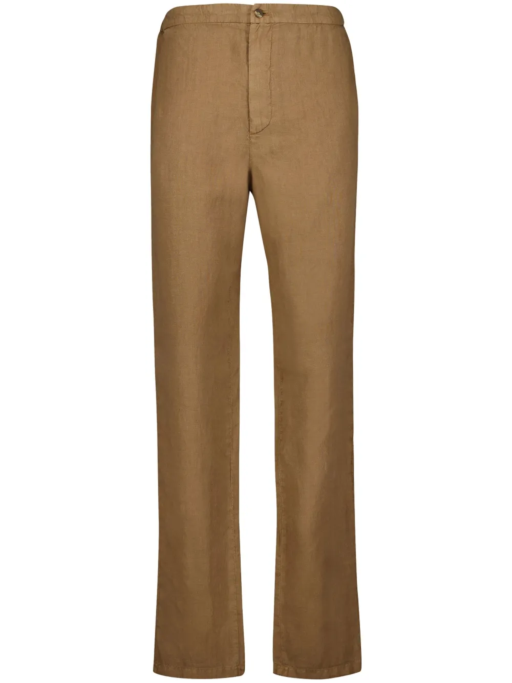 Boglioli straight-leg linen trousers - Marrone