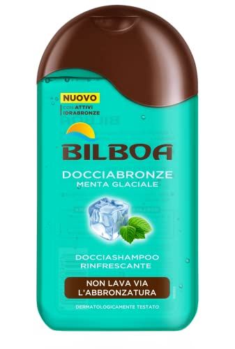 Bilboa, Docciabronze Rinfrescante, Doccia Shampoo Con Menta Glaciale- Idrata La Pelle E Non Toglie L'Abbronzatura - Dermatologicamente Testato - Flaco