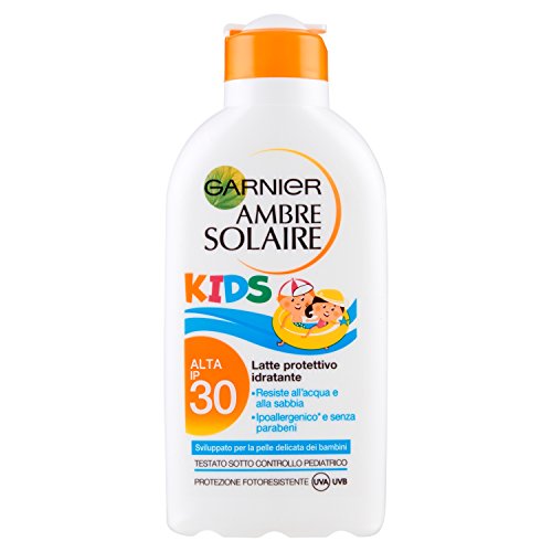 Garnier Ambre Solaire Protezione Solare Resistente Per Bambini, Latte Idratante Senza Parabeni, Protezione Alta Ip30, 200 Ml