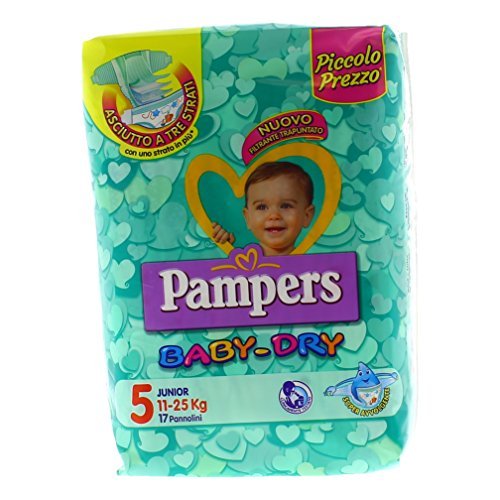 8 X Pampers Baby Dry Downcount Junior Taglia 5 11-25 Kg 17 Pz