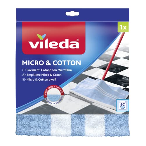 Vileda Panno Pavimenti Cotone Con Microfibra, 50 X 50Cm