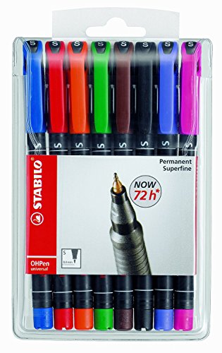 Nuovo Stabilo 841/8 Cf8 Stabilo Ohpen Superfine Ass Stabilo Ohpen Universal Permanente Assortiti 8 Colori Conica Superfine 0 4Mm Per Lucidi Superfici 
