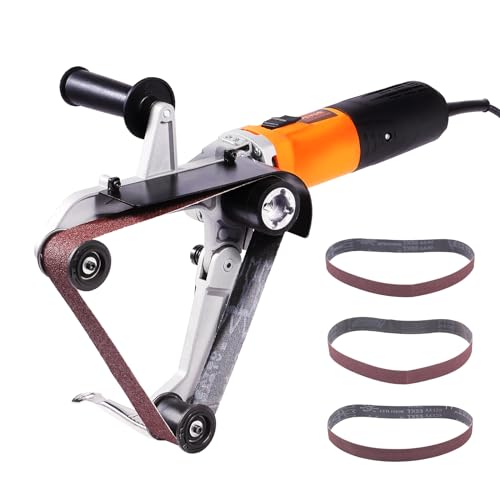 Vevor Smerigliatrice Per Tubi, 1300 W, 6 Velocità Variabili Di 1100-3200 Giri/Min, Levigatrice A Nastro Professionale Con 3 Nastri Abrasivi Per Lucida