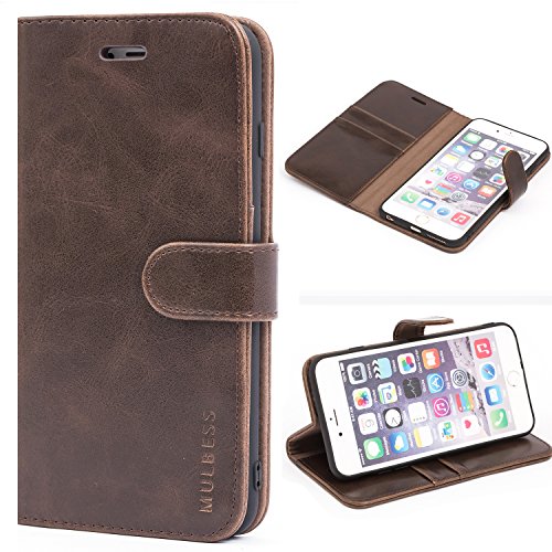 Mulbess Cover Per Iphone 6S Plus/Iphone 6 Plus, Custodia Sintetica In Pelle, Tasca Slot Carta, Supporto Stand, Magnetica Chiusura Case, Vintage Caffè