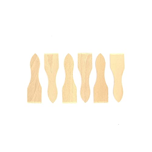 Fackelmann 8641550 - Set Di 6 Spatole In Legno, Spatola Per Raclette, Spatola Per Raclette, Spatola Padella, Legno, 12,8 X 3,7 Cm
