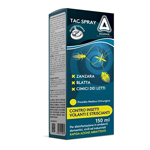Adama Tac Spray Insetticida Autosvuotante 150Ml, Blatte, Cimici, Zanzare Insetti