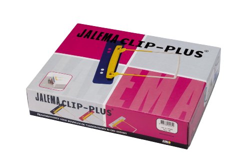 Jalema Clip Plus 5712525 - Clip Per Fogli, Confezione Da 100 Pezzi, Colori: Giallo/Bianco