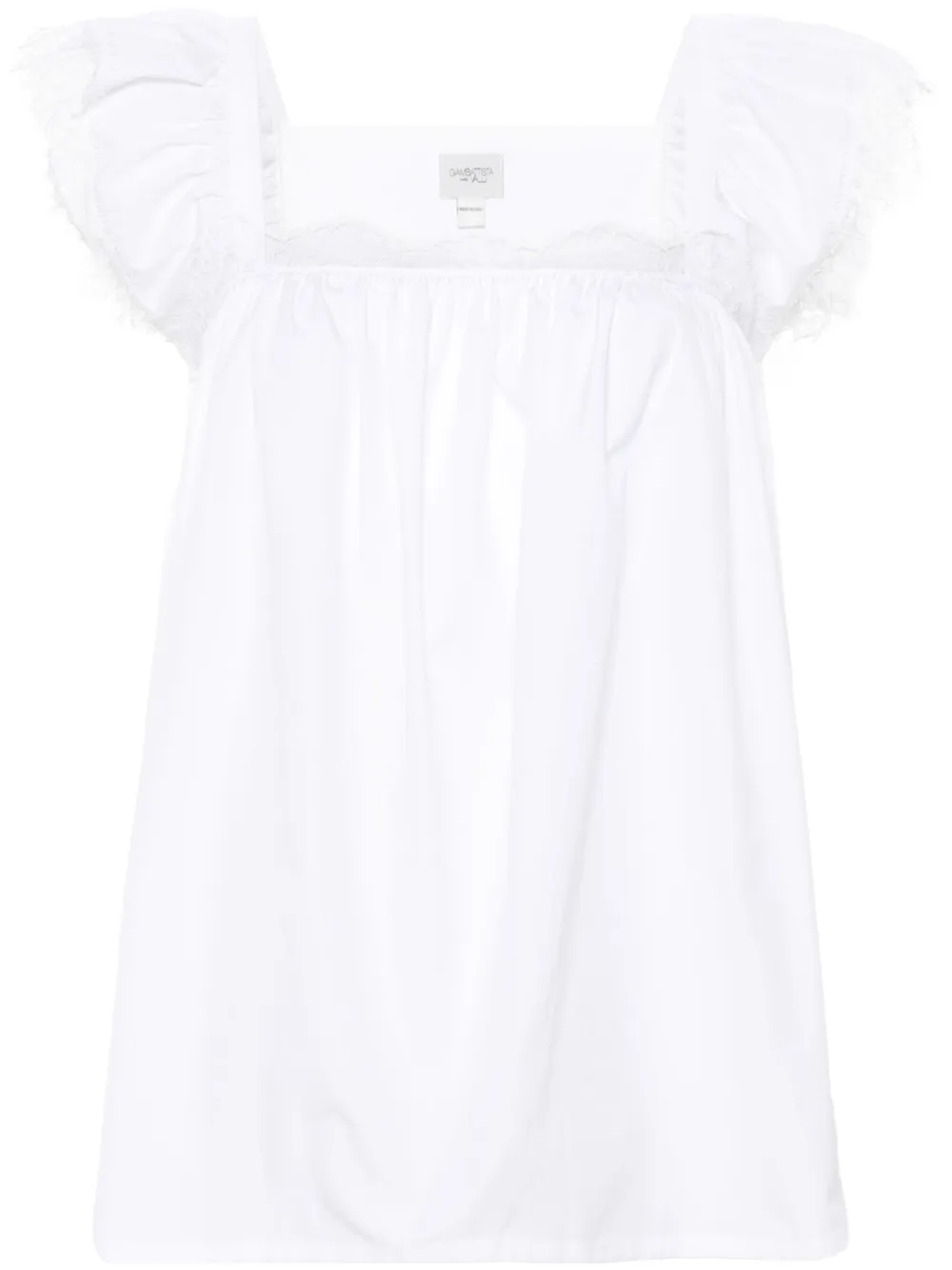Giambattista Valli lace-trim poplin blouse - Bianco