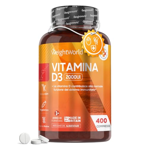 Vitamina D 2000Ui (50Mcg) Per 1 Compressa, 13+ Mesi Di Vitamina D3, 400 Compresse Di Vitamina D 2000 Ui (Colecalciferolo), Ossa, Denti, Muscoli, Siste