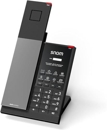 Snom Hd351W Dect/Wifi - Telefono Cordless Con Custodia Antibatterica, Visualizzazione Di Chiamata Ottica, 5 Dispositivi Manuali, Vivavoce, Muto, Serve