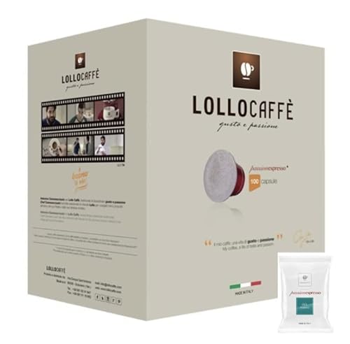 Lollo 100 Cialde Capsule Compatibili Nespresso Miscela Decaffeinato Dek Espresso