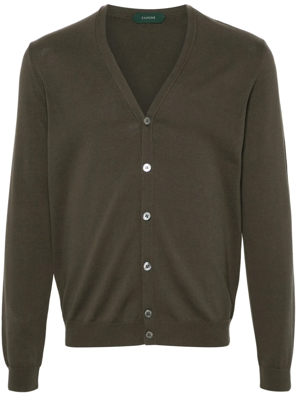 Zanone button-up cotton cardigan - Verde