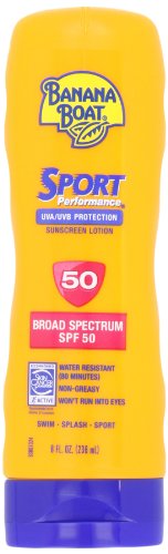 Banana Boat Protezione Solare Sport Performance Ampio Spettro Crema Solare Lozione - Spf 50, 8 Fl Oz (Confezione Da 2)