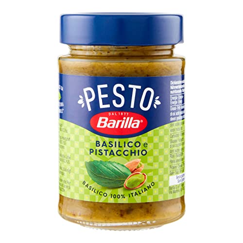 Barilla Pesto Basilico E Pistacchio Con Basilico 100% Italiano E Granella Di Pistacchio, Consistenza Cremosa Con Granelli Di Frutta Secca, Gusto Avvol