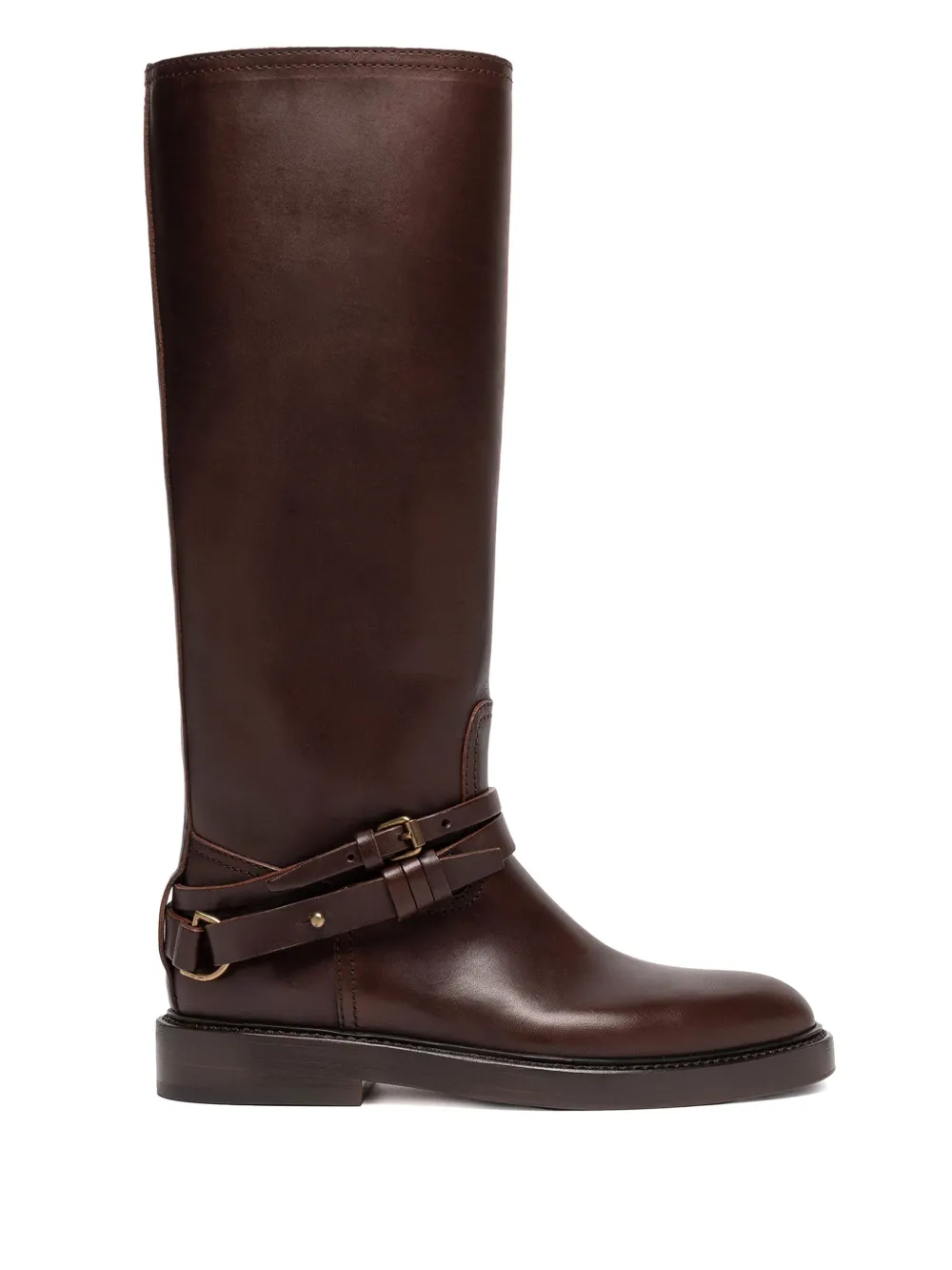 Buttero knee-high leather boots - Marrone
