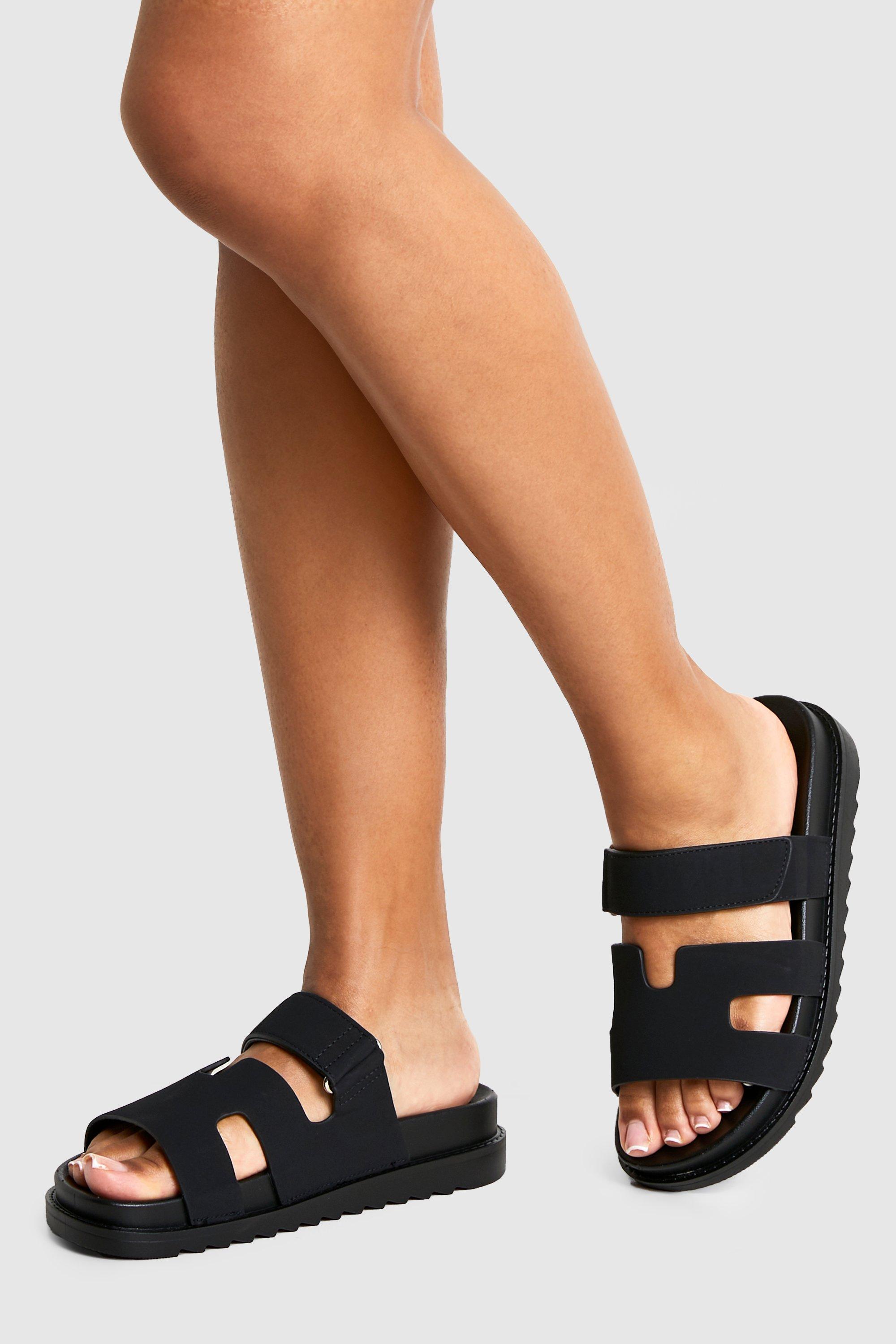 Cut Out Detail Sliders, Nero
