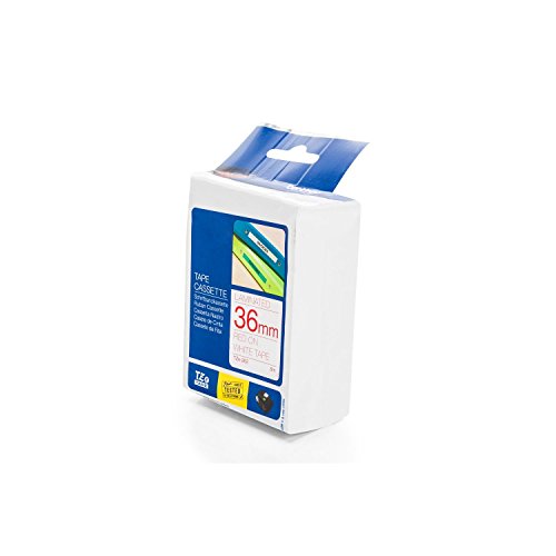 Brother Cinta Laminada Tze-262 Blanco/Rojo 36Mm