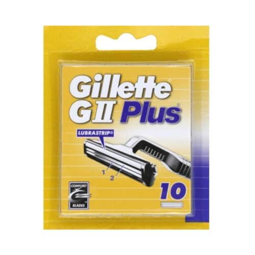 Gillette G Ii Plus, Confezione Da 10 Lamette Da Barba Di Ricambio, Con Striscia Lubrificante, Tradizione E Innovazione Per Meno Irritazioni