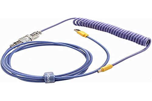 Ducky Compatibile Premicord Horizon Spiralkabel, Usb Tipo C A Tipo A, 1,8M - Blu/Gelb