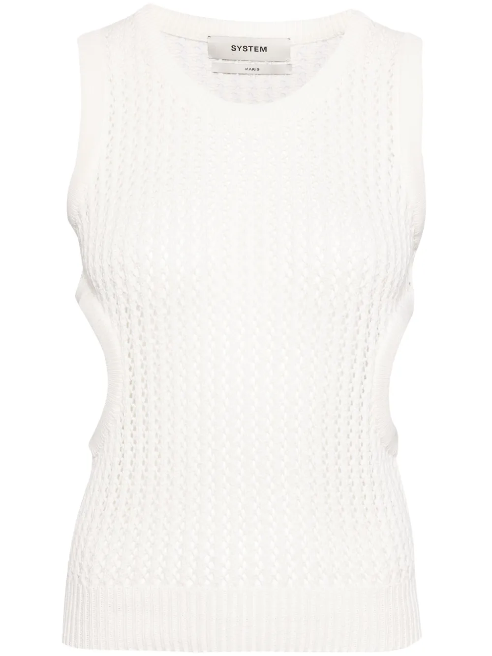 System Skashi crochet-knit tank top - Bianco
