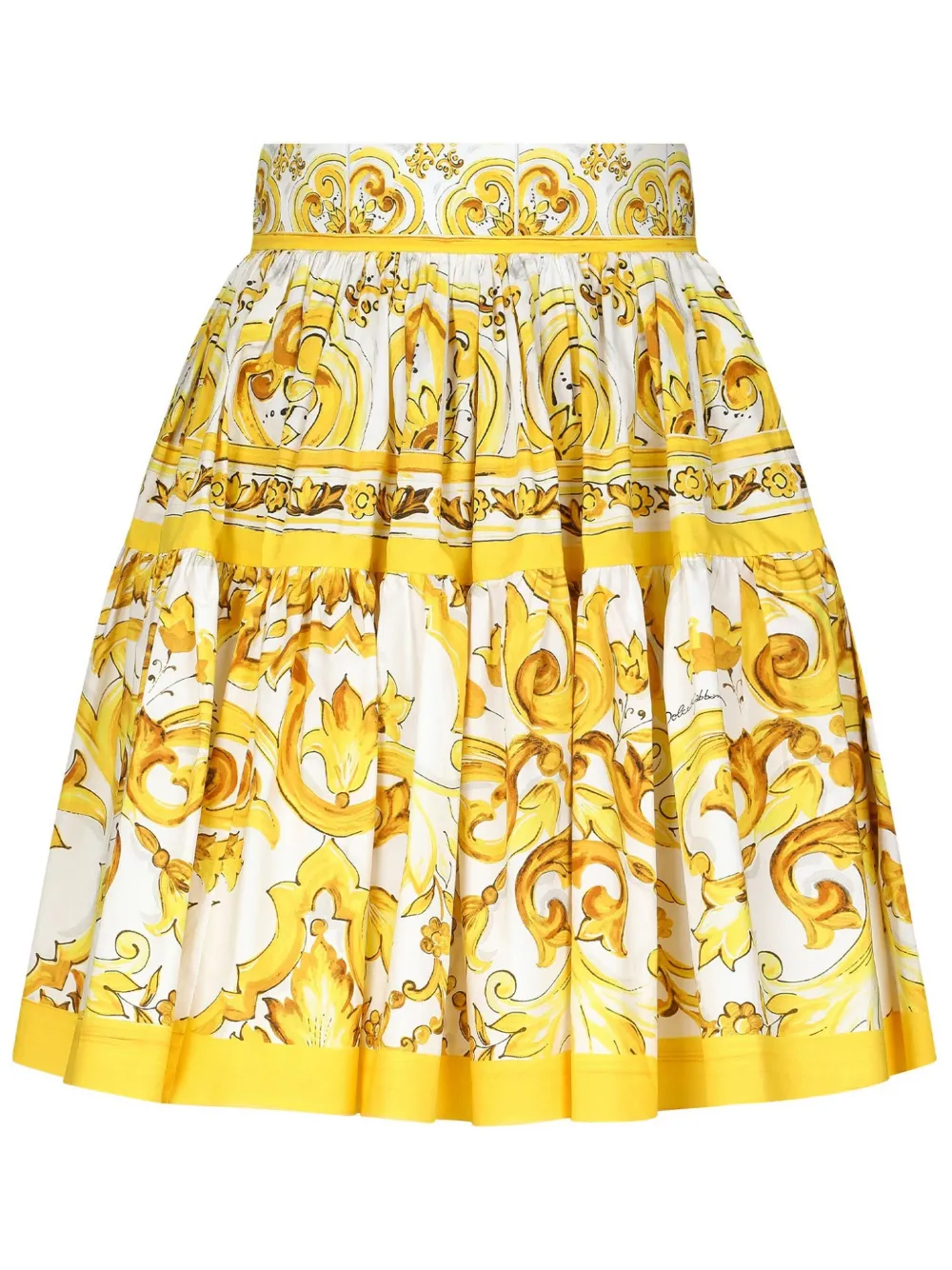 Dolce & Gabbana Majolica-print pleated skirt - Giallo