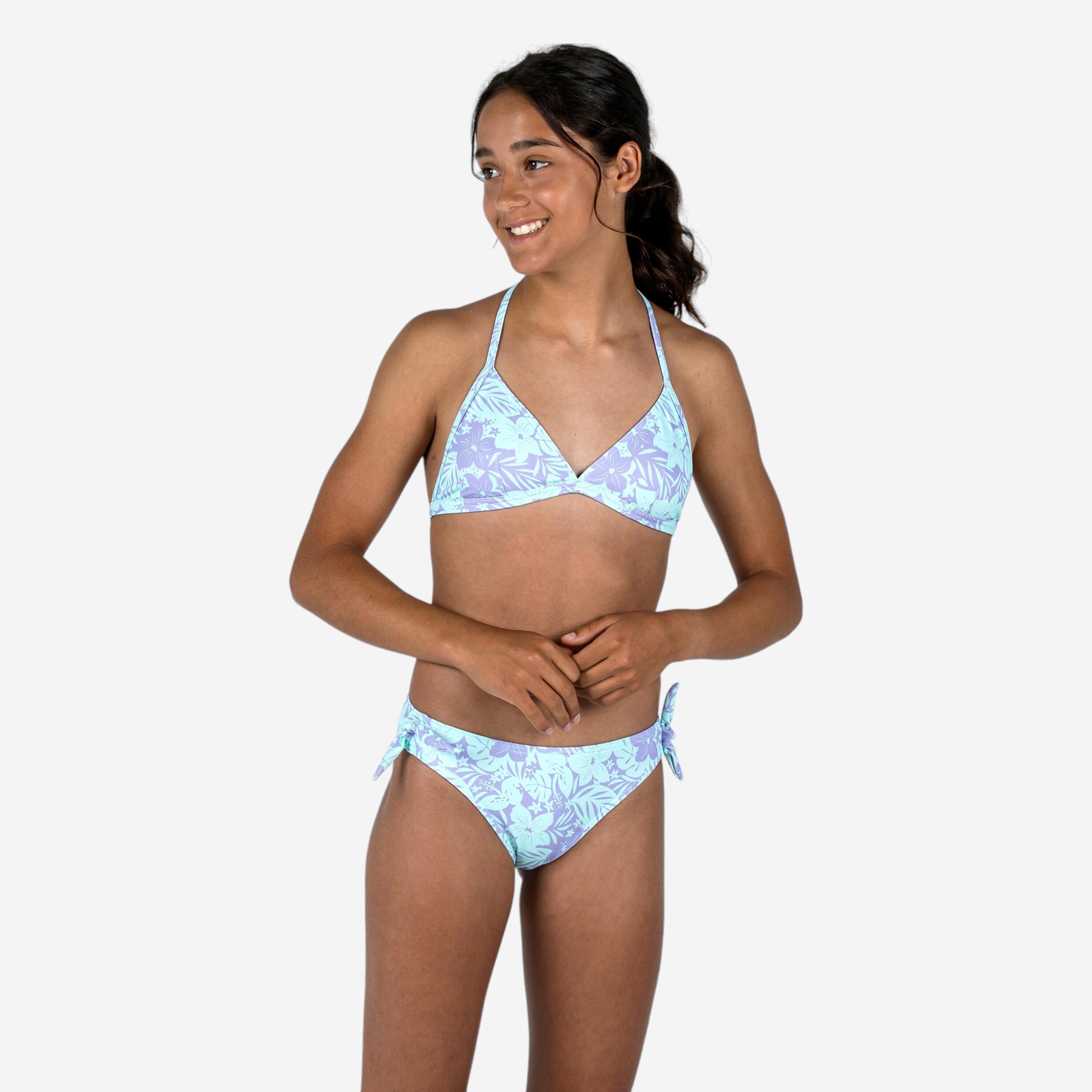 Decathlon | Costume due pezzi 100 TANIA TROPICAL lilla-azzurro |  Olaian