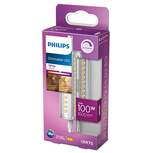 Philips Led R7S 118Mm 100W R7S 3000K Dimmerabile, Bianco, 1 Unità, Confezione Da 1