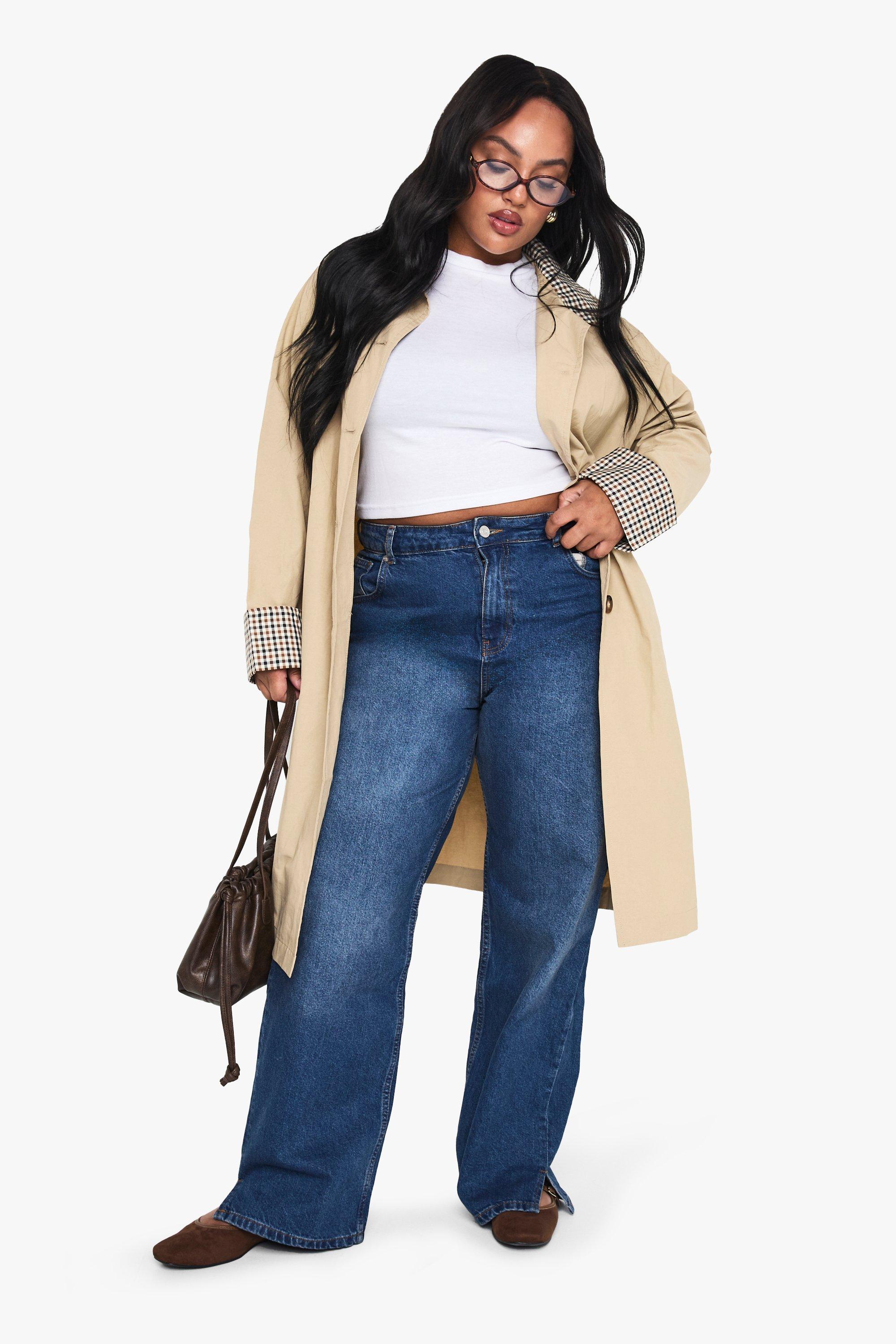 Plus Ripped Boyfriend Jean, Grigio