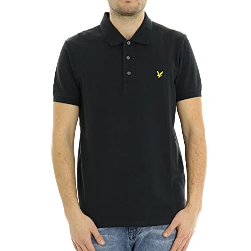 Lyle & Scott, Polo Da Uomo In Tinta Unita, Nero Corvino, Xl