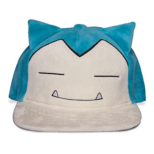 Pokémon Snorlax Soft Plush Unisex Cappello Blu/Bianco 80% Poliestere, 20% Cotone