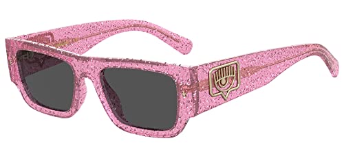 Chiara Ferragni Cfc Cf 7013/S Qr0/Ir Pink Glitter Sunglasses Unisex Polycarbonate, Standard, 53