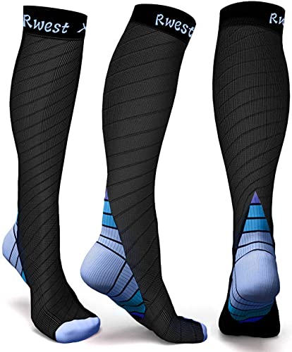 Rwest X Calze Compressione Graduata Donna E Uomo, Calze Elastiche A Compressione Graduata Per Sport, Migliora Le Prestazioni Per Sport, Corsa, Escursi