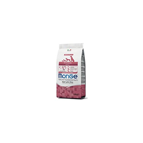 Monge Natural Superpremium Adult Beef And Rice, Cibo Per Cani Per Tutte Le Razze (Cibo Secco Per Cani Con Manzo E Riso, Molto Ricco Di Fibre E Vitamin