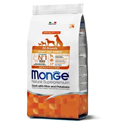 Monge Cane Crocchetta All Breeds Puppy & Junior Anatra Con Riso E Patate 12 Kg