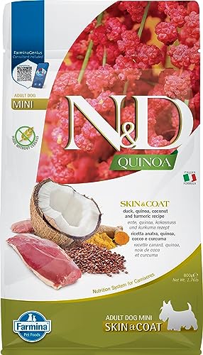 N&D Quinoa Dog Skin & Coat, Duck & Coconut Adult Mini 800 Gr