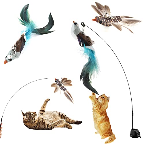 Ugbo Giochi Per Gatti Interattivi Gioco Gatto Interattivo Giocattolo Giochi Con Piume Giocattoli Per Gatti Con Campana E Ventosa Cat Toy Per Giocare E