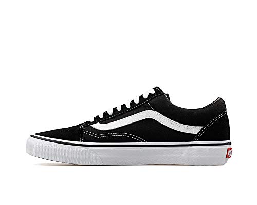 Vans Old Skool (Suede/Canvas), Sneaker Unisex - Adulto, Nero Black White, 37 Eu Stretta