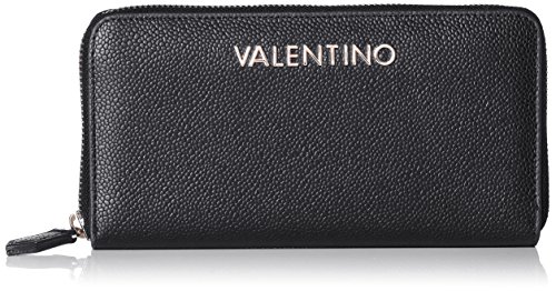 Valentino By Mario Divina - Pelle Sintetica Portafogli Donna, Nero, 2.5X10.5X14.5 Cm (B X H T)