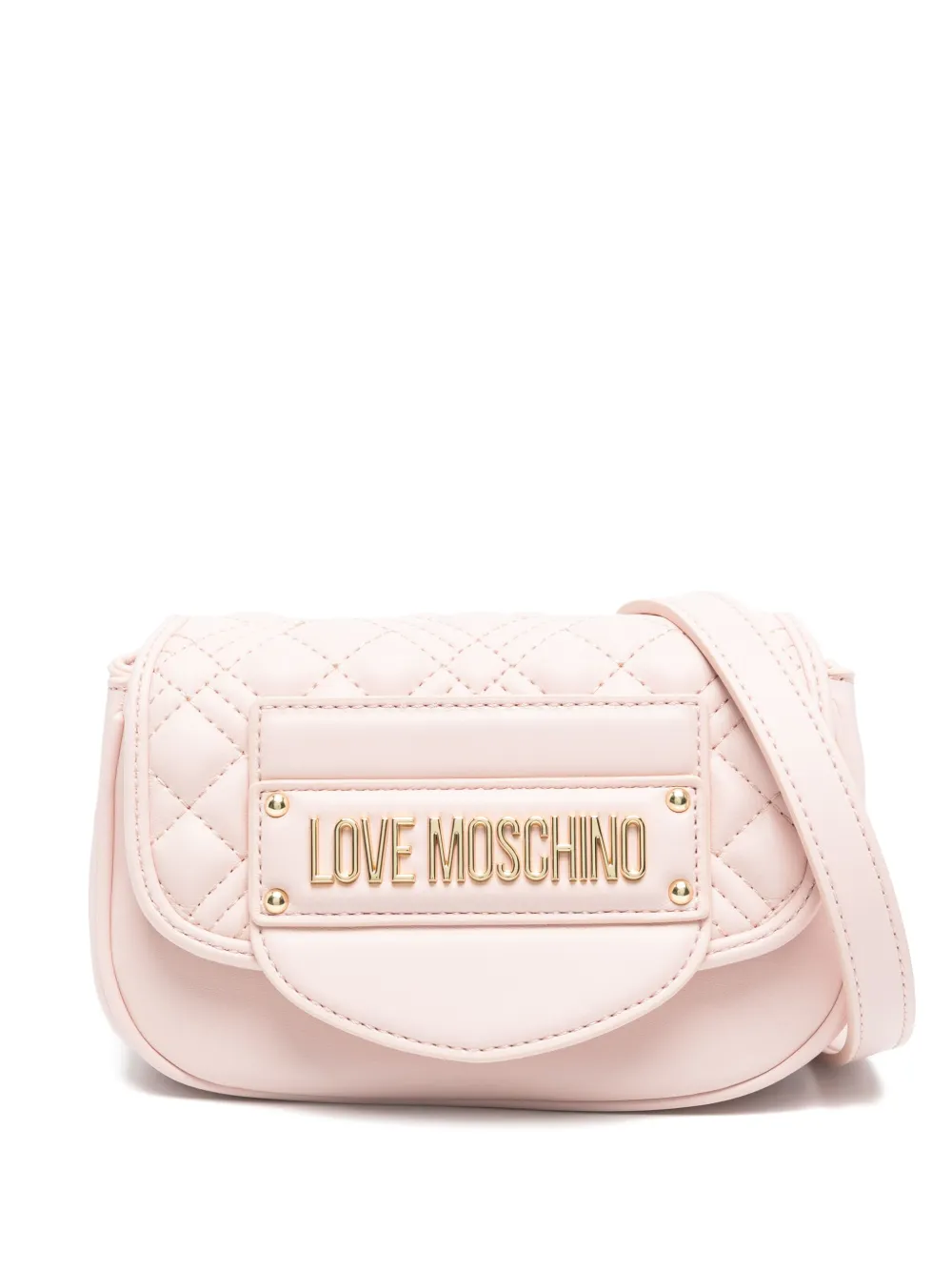 Love Moschino logo-lettering cross body bag - Rosa