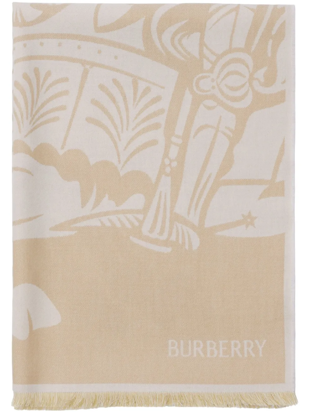 Burberry EKD Wool Cotton Scarf - Toni neutri