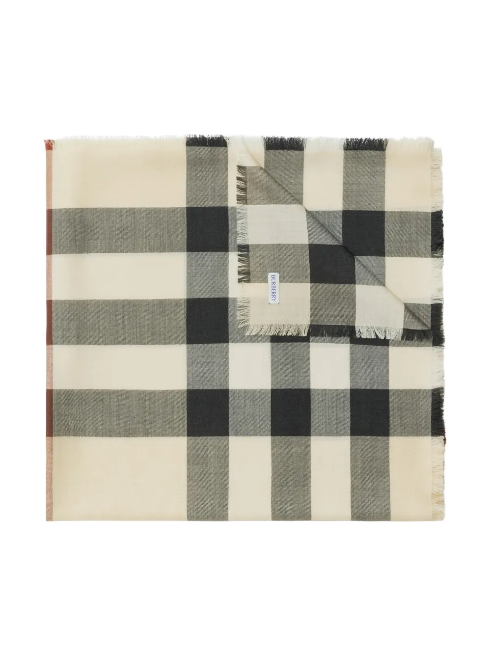 Burberry Check Cashmere Silk Scarf - Toni neutri