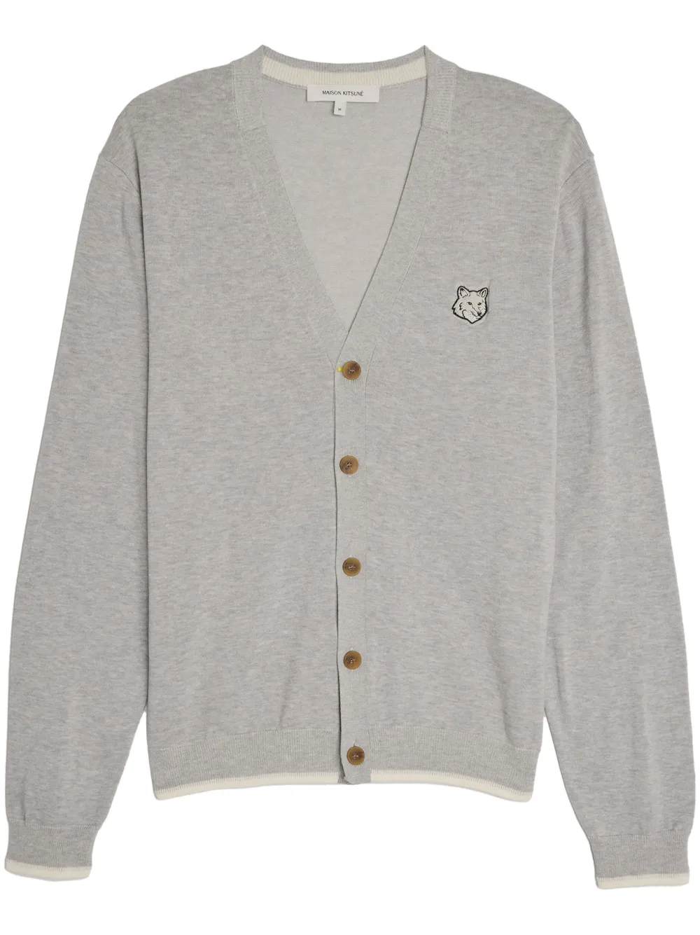 Maison Kitsuné Fox Head cotton cardigan - Grigio