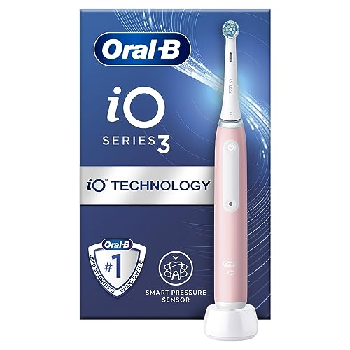 Oral-B Io3 Electric Toothbrushes Adults, Mothers Day Gifts For Her / Him, 1 Toothbrush Head, 3 Modes With Teeth Whitening, 2 Pin Uk Plug, Pink