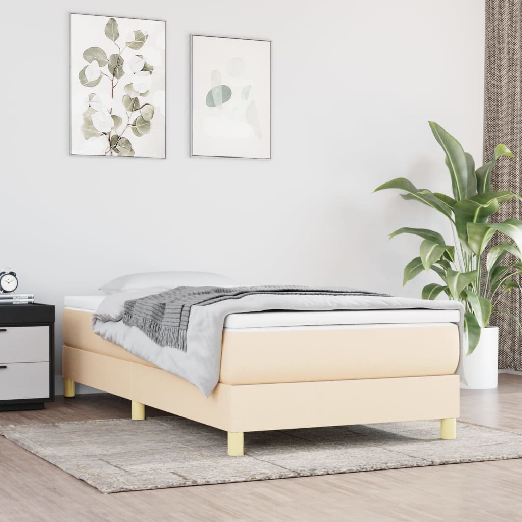 vidaXL Sommier à lattes de lit Crème 90x190 cm Tissu