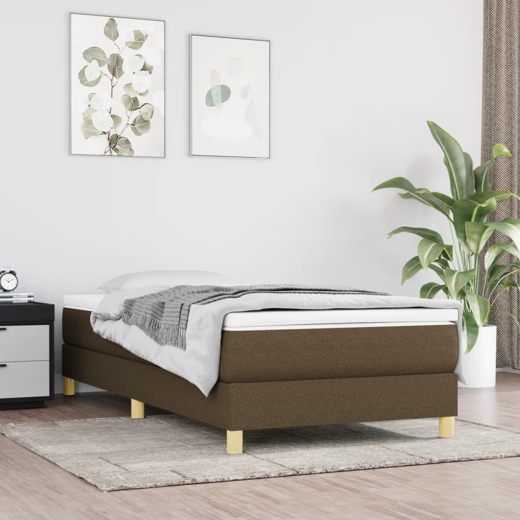 vidaXL Sommier à lattes de lit Marron foncé 80x200 cm Tissu