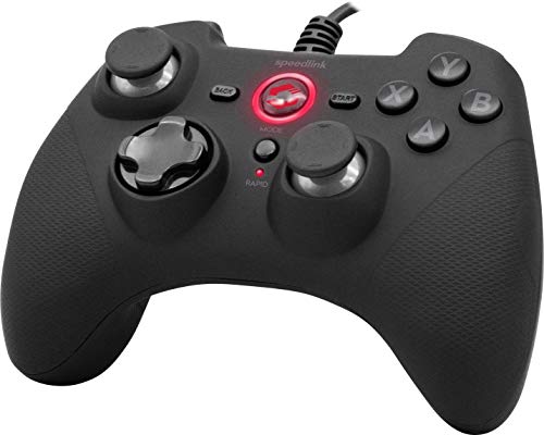 Speedlink Rait Gamepad - Gamepad Cablato Con Funzione Di Vibrazione, Per Pc/Ps3/Switch, Negro