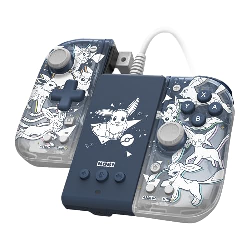 Hori Split Pad Compact Attachment Set (Eevee Evolutions) - Controller Ergonomico Per La Modalita' Portatile Con Adattatore Cablato Per Nintendo Switch